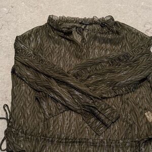 Scotch & Soda Leaf Print Sheer Blouse